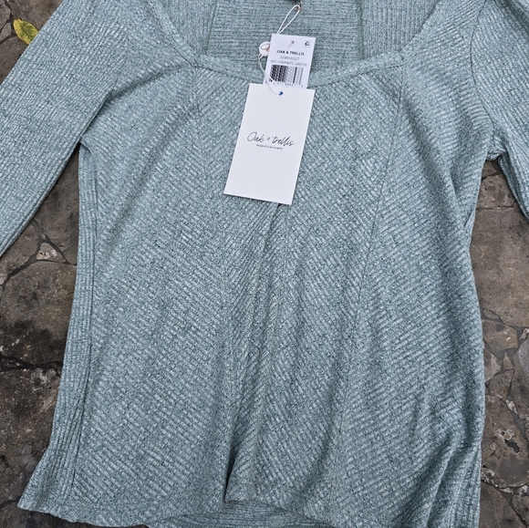 Oak & Trellis NWT Light Green Sweater NWT Size 1X - Picture 3 of 9